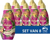 Bol.com Robijn Klein & Krachtig Collections Vloeibaar Wasmiddel - Color Tropical - 8 x 19 wasbeurten aanbieding