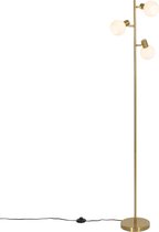 QAZQA anouk - Lampadaire Art Deco | Lampe sur pied / 3 lumières - H 150 cm - Or - Salon | Chambre à coucher | Cuisine