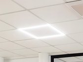 2X Linear LED Paneel - Dimbaar - Vierkant - Warm witlicht 3000K - Geschikt voor Ophangset, Opbouwframe & Systeemplafonds - Verlichtige rand - 36W 100lm/W - Duurzaam en Energiebesparend