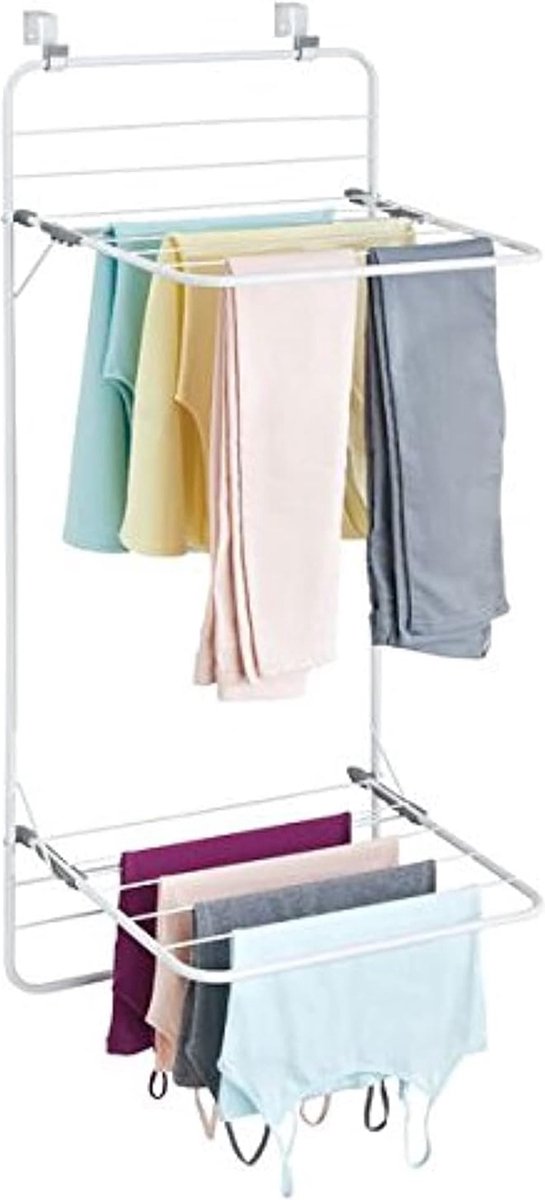 Goedkoopste Droogrek voor wasruimte en bijkeuken - volop ruimte voor wasgoed - ruimtebesparend - wit/grijs