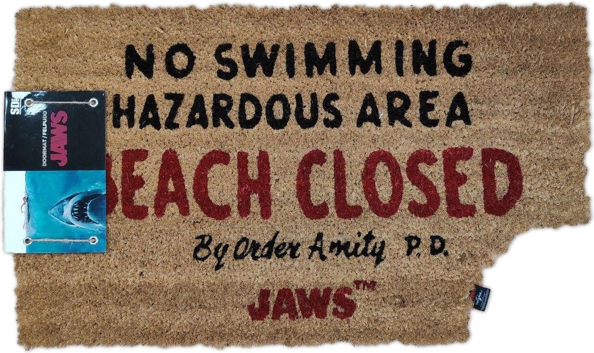 Jaws Doormat Beach Closed 43 x 72 cm