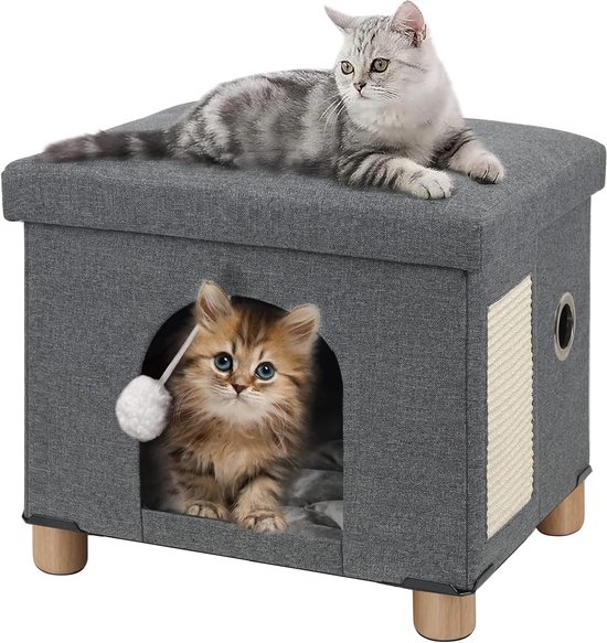 CATISM Opvouwbaar kattenhuis, kattenholtebed, grot voor katten