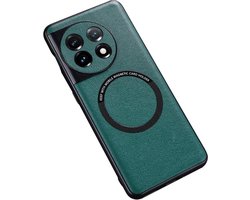OnePlus 11 Hoesje MagSafe Kunstleer Back Cover Groen