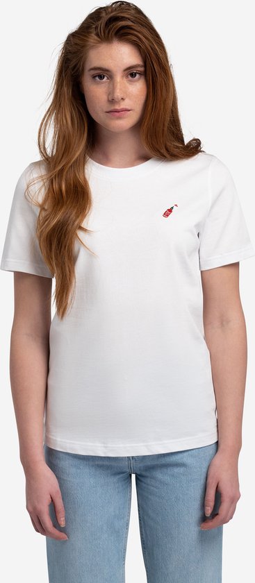 A-dam Sarina - T-shirt - Katoen - Korte Mouw - Dames - Wit - M