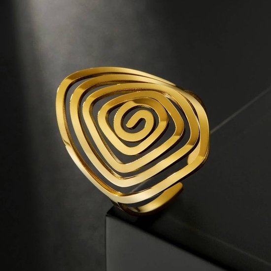 18K Gold Plated Geometric Shaped Ring