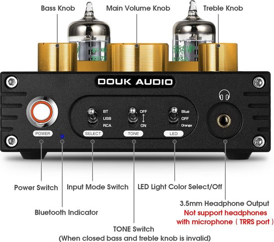 Nobsound - Douk Audio - P1 Bluetooth 5.0 HiFi-versterker - GE5654 - Nobsound