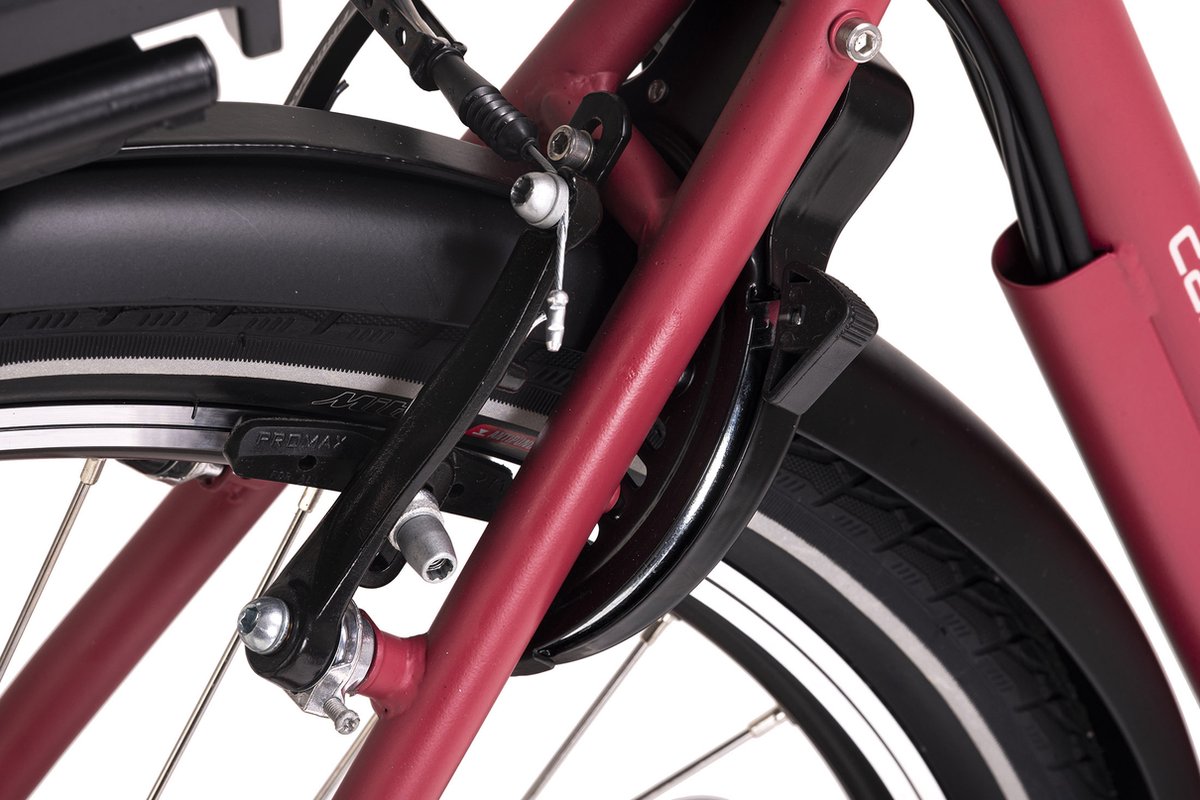 Hollandia Fiets (elektrisch) E-stadsfiets dames Hollandia Carry on 28'' e-bike 3 versnellingen rood - – foto 3