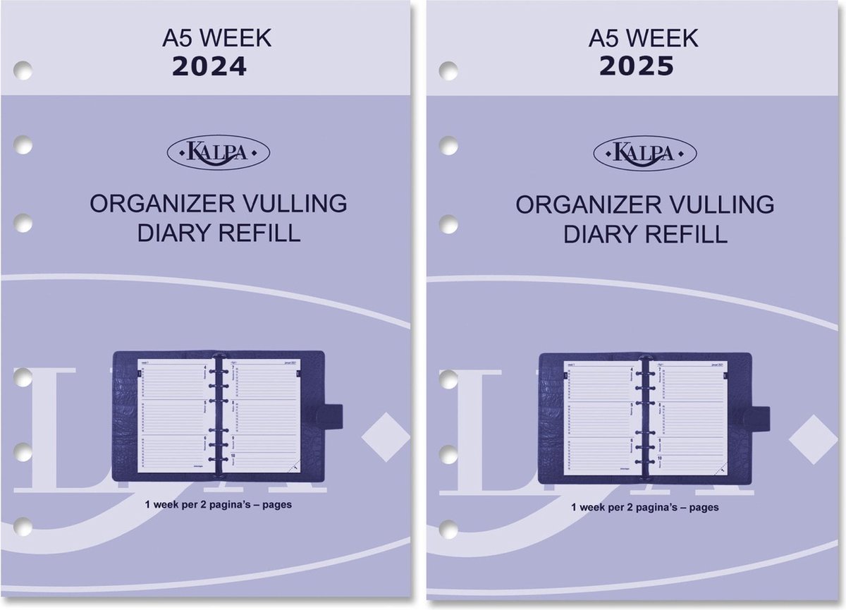 Agenda 2023 A5 remplissage semaine NL EN + annexes 6307Kalpa