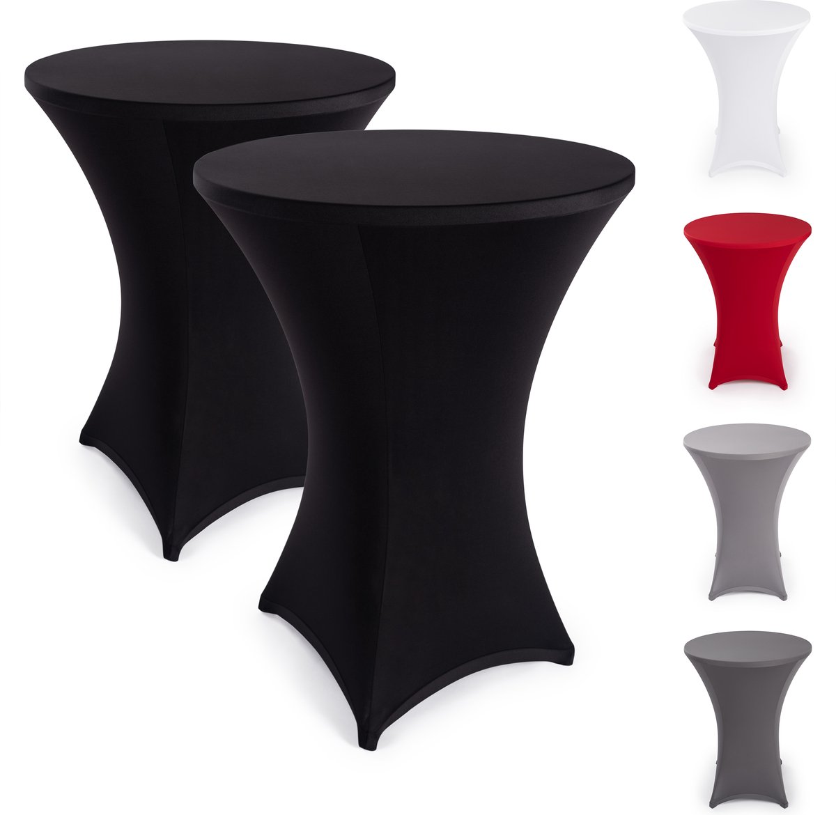 Blumtal Statafelrok - Stretch Cover - 80 - 85 cm - Zwart - Set van 5
