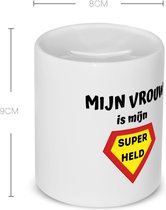 Akyol - mijn vrouw is mijn superheld Spaarpot - Vriend/vriendin - super vrouw - valentijnsdag - verjaardag - cadeautje voor vriendin - kado - geschenk - 350 ML inhoud