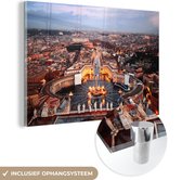 MuchoWow® Peinture sur Verre - Rome - Place - Ville - 60x40 cm - Peintures sur Verre Acrylique - Photo sur Glas