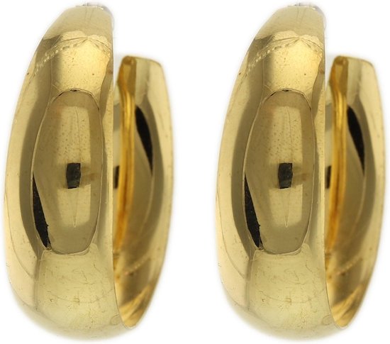 Behave - Dames oorringen goudkleur chunky retro 3,5 cm everyday chic
