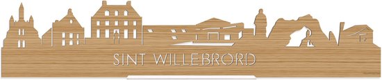 Standing Skyline Sint Willebrord Bamboe hout - 60 cm - Woondecoratie design - Decoratie om neer te zetten en om op te hangen - Meer steden beschikbaar - Cadeau voor hem - Cadeau voor haar - Jubileum - Verjaardag - Housewarming - Interieur -