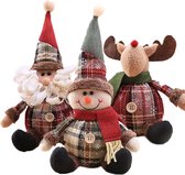 Without Lemon - Christmas Set van 3 stuks Kerst Poppen - Kerstman - Sneeuwpop - Rendier - Kerst Decor - Decoratie - Speelgoed - Xmas Ornament - 24CM - 3 stuks