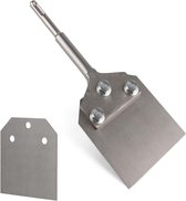 Burin spatule SDS- Plus 250 x 100 mm avec 1 pièce de rechange pour enlever les sols et les revêtements en combinaison avec des appareils de démolition