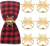 6 Pieces Napkin Rings Christmas Gold Metal Napkin Ring Set Napkin Ring Holder Napkin Buckle for Holidays Dinners Christmas Party Table Decor Accessories Decoration (Style 004)
