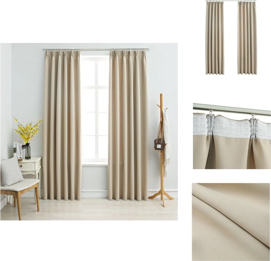 vidaXL Gordijnen vidaXL - Elegante - Gordijnen - 140 x 245 cm - Ken- Beige - 2 stuks - Gordijn