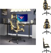 vidaXL Gamestoel - Zwart - goud - Kunstleer - Verstelbaar - Inclusief extra kussens - Duurzaam materiaal - Inclusief montagehandleiding - Bureaustoel