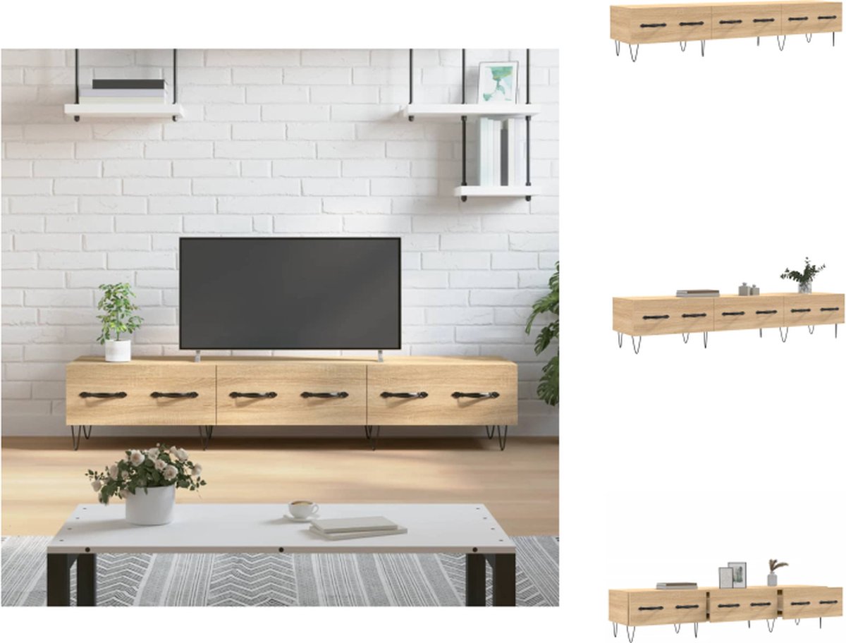 vidaXL - Tv-meubel - 150x36x30 - cm - bewerkt - hout - sonoma - eikenkleurig