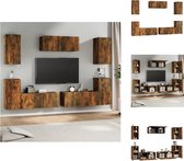 vidaXL TV-meubelset Gerookt Eiken - 3x 80x30x30cm - 4x 30.5x30x60cm - Kast