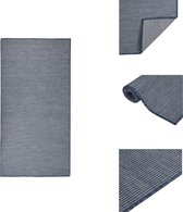 vidaXL Tuinkleed - Platgeweven - 100% PP - 100x200 cm - Blauw - Vloerkleed