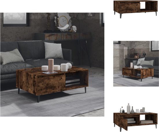 vidaXL - Tafel - Gerookt Eiken - 100 x 50 x 76,5 cm