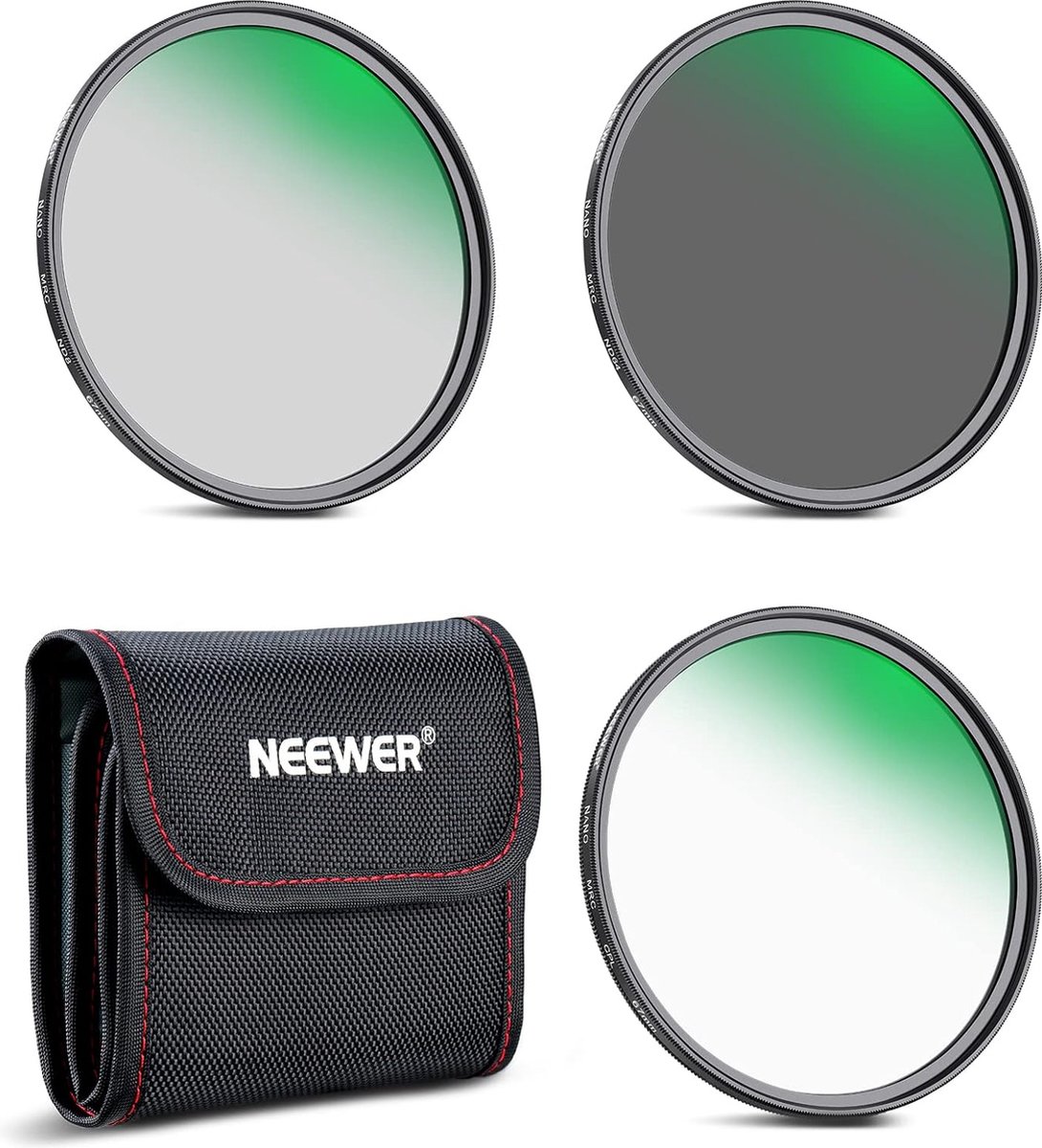 Neewer® - 67mm ND Lens Filter Kit - ND8 ND64 CPL (Circulaire Polariserende) Filter Set, Neutrale Dichtheid + Circulair Polarisatiefilter Kit, 30 Laagse Nano Coating/HD Optisch Glas/Waterbestendig/Krasbestendig