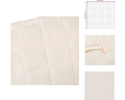 vidaXL Verzwaringsdeken - Verzwaringsdekens - Deken - Beddengoed - Verzwaringsdeken 220x240 cm 15 kg stof lichtcrèmekleurig