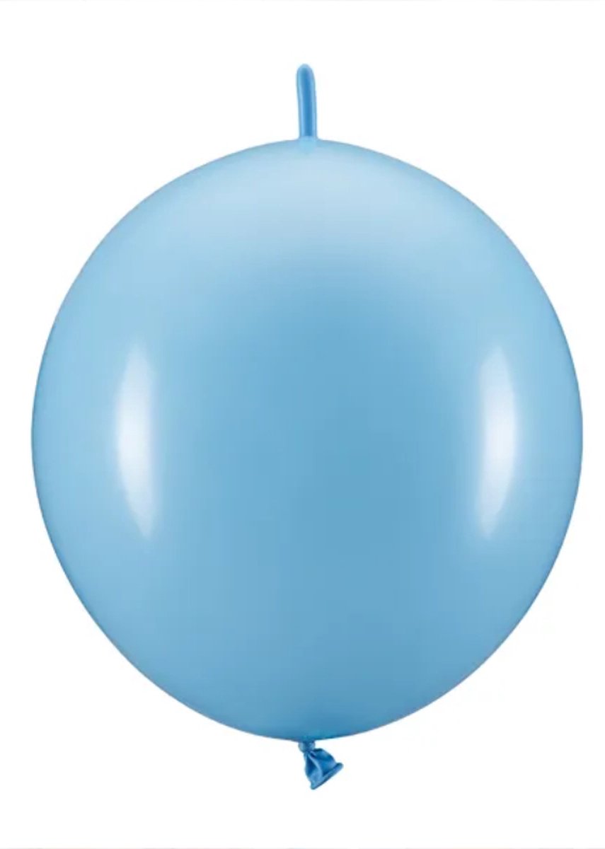Partydeco - Licht blauwe linking balloons - 33 cm - 20 stuks