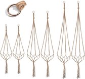 Support de cintre pour plantes en macramé, 6 paquets, panier suspendu intérieur et Plein air , support de Pot de fleur, corde de Jute, cintre pour plantes, décoration de Jardin