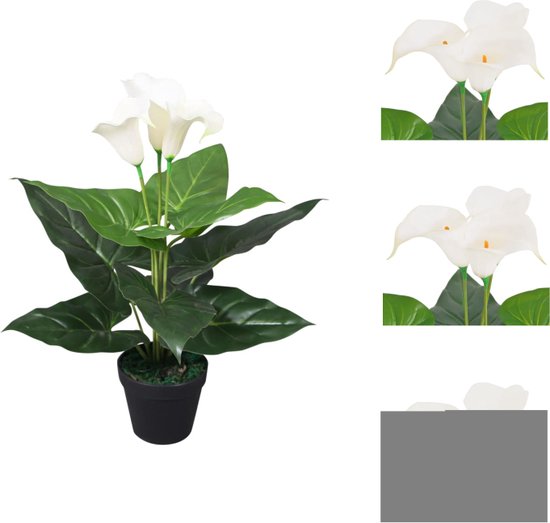 vidaXL Calla Le Lie - Kunstplant 45cm - Realistische details - Duurzaam - Inclusief pot - Kunstplant