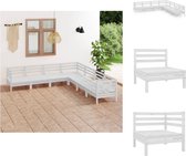 vidaXL Tuinmeubelset Pallet - Wit - 63.5 x 63.5 x 62.5 cm - Grenenhout - Tuinset