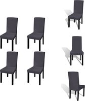 vidaXL Stoelhoezen - Antraciet - Universeel - Voor stoelen tot 55 cm - 10% Spandex - Tuinmeubelhoes