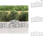 vidaXL Schanskorfset - 200 x 30 x 60/80 cm - Gegalvaniseerd ijzer - Decoratieve tuinbarrières - Bloempot