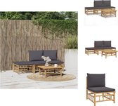 vidaXL Bamboe Tuinset - Elegant - Loungeset - 55 x 69 x 65 cm - Duurzaam materiaal - Tuinset