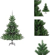 vidaXL Kunstkerstboom Nordmann - 240 cm - Met LED-verlichting en versiering - Decoratieve kerstboom