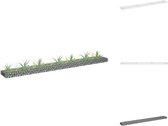 vidaXL Schanskorf Plantenbak - Verhoogd - 270 x 30 x 10 cm - Zilver - Gegalvaniseerd Staal - Bloempot