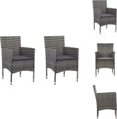 vidaXL Ensemble de chaises en Poly - Grijs et gris foncé - 52 x 57 x 84 cm - Résistant aux intempéries - Chaise de jardin