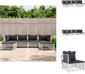 vidaXL Loungeset Bukarest - Tuinhoekbank 72x72x66 cm - Wit - Tuinset