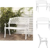 vidaXL Banc de jardin - Style romantique - Fonte d'aluminium - Wit - 102 x 50 x 83 cm - Banc de jardin