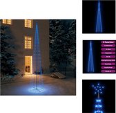 vidaXL LED Kerstkegelboom - 160x500 cm - Blauw - Waterbestendig - 752 LEDs - Met stervormige lamp - Decoratieve kerstboom