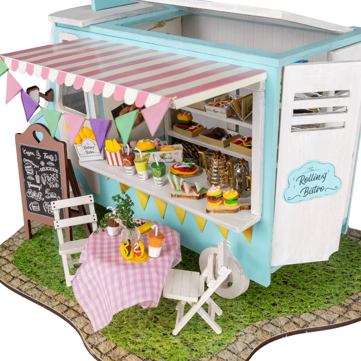 Miniatuur Bouwpakket M Volwassenen - Hout - DIY Poppenhuis - Bouwpakketten - Rolling Bistro - Crafts&Co — afbeelding 9