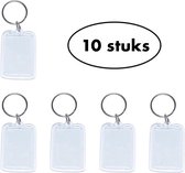 IBBO Shop - Sleutelhanger - Foto Hanger - Sleutelhanger Met Foto Houder - Transparante Foto Sleutelhanger - Set van 10 Stuks