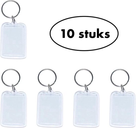 IBBO Shop - Porte-clés - Porte-photos - Porte-clés avec support photo - Porte-clés photo transparent - Set de 10 pièces