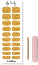 By Emily® Gel Nagel Wraps 'Golden Bling' - Gellak Stickers - SpringNails- Lente - UV Lamp Gelnagels - Langhoudende Nagelstickers - Nail Art Folie - 20 Stickers - UV LED Lamp Vereist