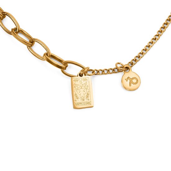 Zentana Sterrenbeeld Armband Zodiac - RVS - 18K Goud Verguld - Horoscoop - Steenbok