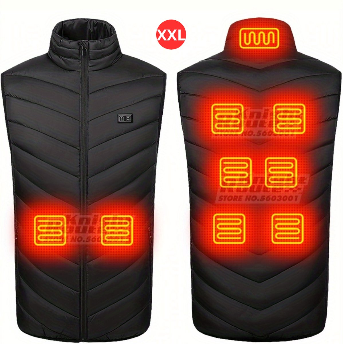 Livano Oplaadbaar Verwarmde Bodywarmer Jas Elektrische Bodywarmer Heated Vest Heren Zwart