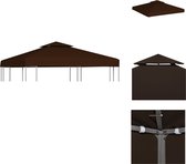 vidaXL Toit de tonnelle - Polyester - 3 x 3 m - Marron - 310 g/m² - Tente de fête