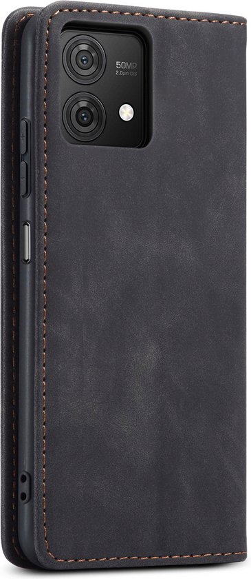 Motorola Edge 40 Neo Case - Book Case Cuir Slimline Zwart