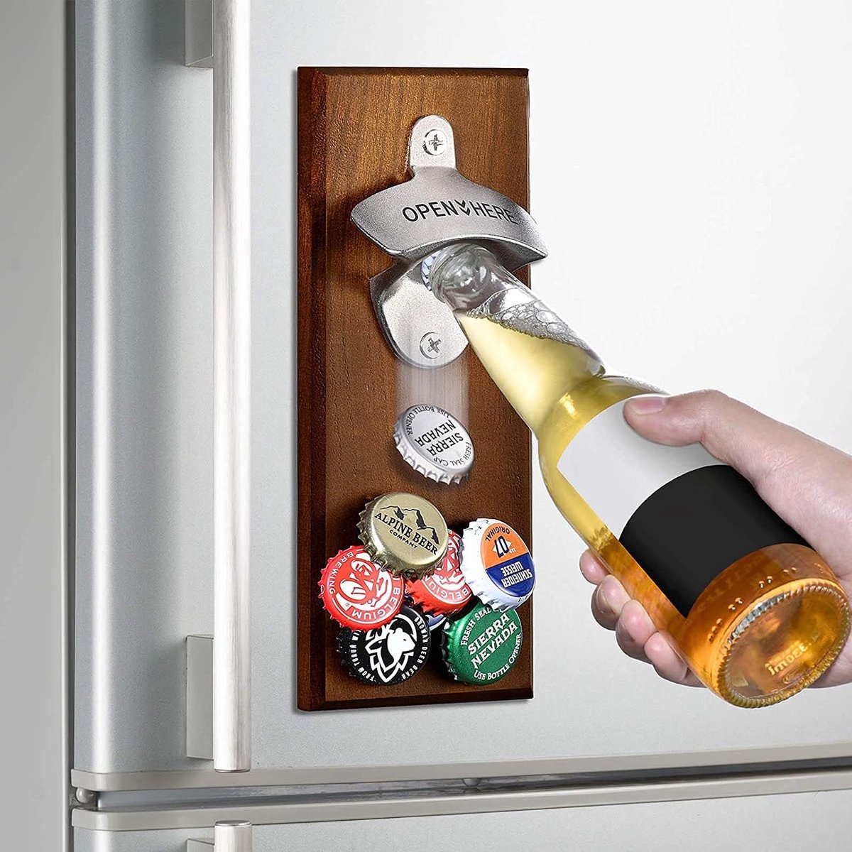 Bottle Opener with Magnet Wall Beer Opener Unique Gift Ideas for Men Dad Boyfriend Husband Cool Stuff Gadgets for Thanksgiving Christmas Birthday Anniversary Gifts